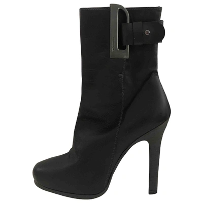 Pre-owned Barbara Bui Leather Ankle Boots In Grey