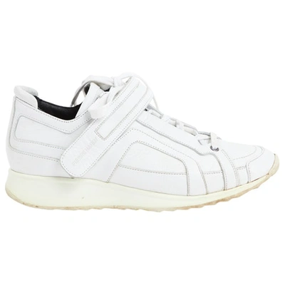 Pre-owned Pierre Hardy Leather Trainers In White