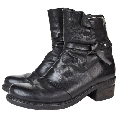 Pre-owned As98 Black Leather Ankle Boots