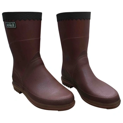 Pre-owned Aigle Camel Rubber Boots