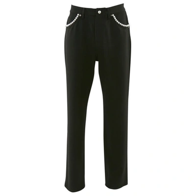 Pre-owned Adam Selman Black Polyester Trousers
