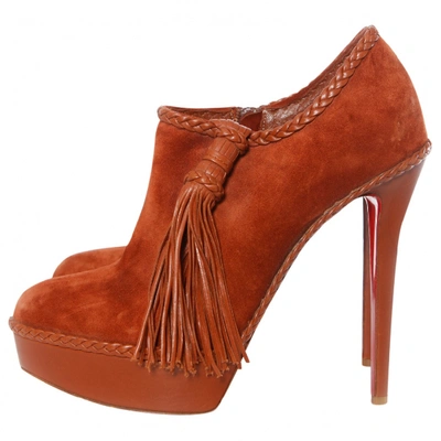 Pre-owned Christian Louboutin Ankle Boots In Brown