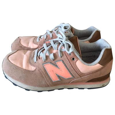 Pre-owned New Balance Leather Trainers In Pink