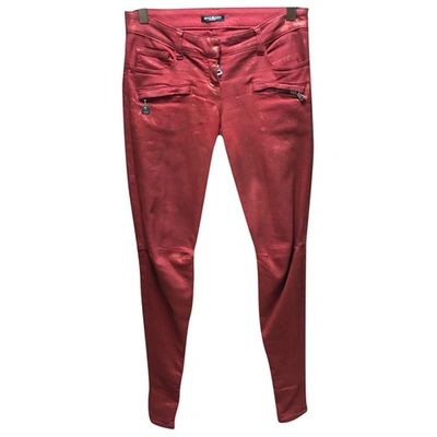 Pre-owned Balmain Slim Pants In Red