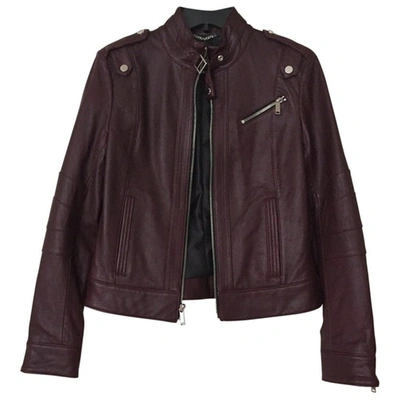 Pre-owned Andrew Marc Burgundy Leather Jacket