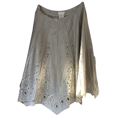 Pre-owned Nina Ricci Silk Mid-length Skirt In Metallic