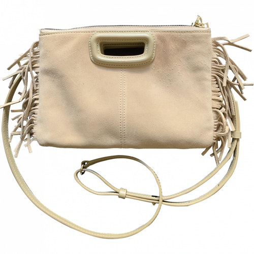 Pre-Owned Maje Beige Suede Clutch Bag | ModeSens