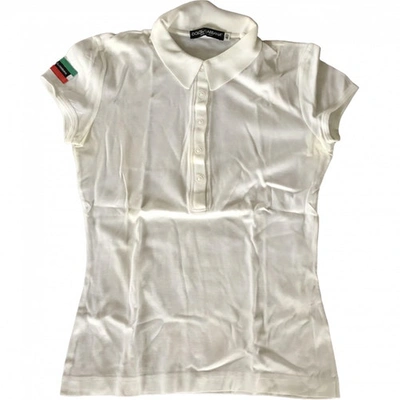 Pre-owned Dolce & Gabbana White Cotton Top