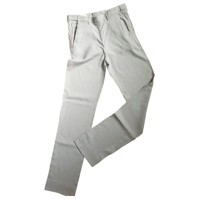 Pre-owned Maison Margiela Wool Trousers In Grey