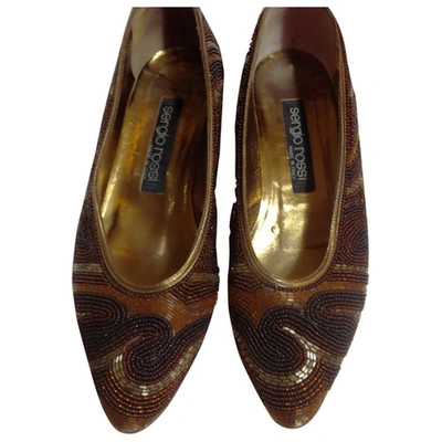 Pre-owned Sergio Rossi Glitter Ballet Flats In Brown