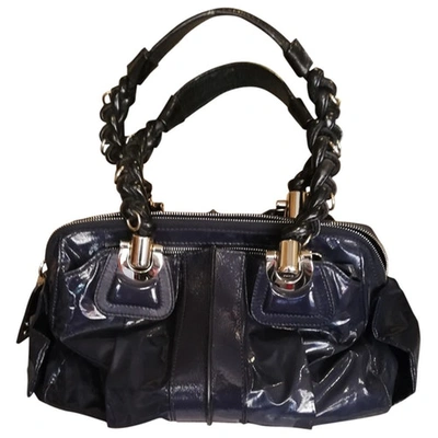 Pre-owned Chloé Héloise Patent Leather Handbag In Blue
