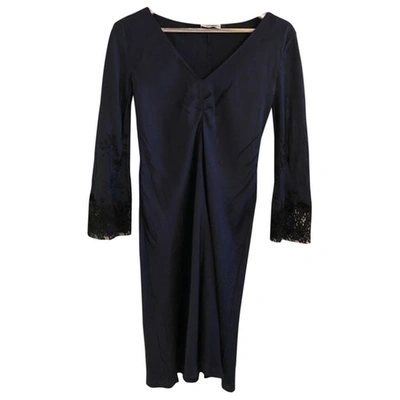 Pre-owned Alberta Ferretti Silk Mid-length Dress In Blue