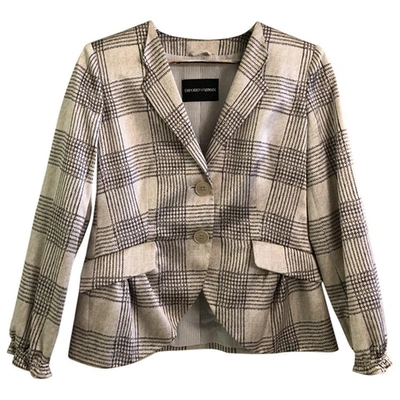 Pre-owned Emporio Armani Silk Short Vest In Beige