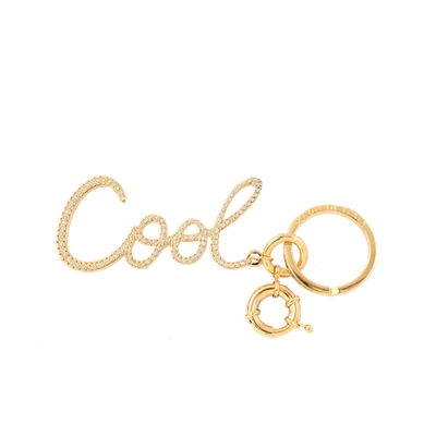 Lanvin Cool Rhinestone Keychain In Gold