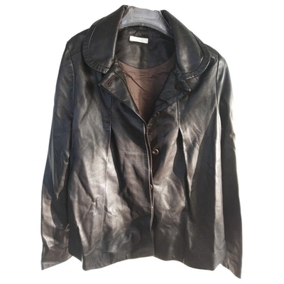 Pre-owned Chloé Leather Biker Jacket In Brown
