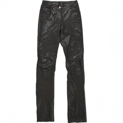 Pre-owned Chanel Black Leather Trousers