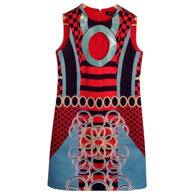 Pre-owned Versace Silk Mini Dress In Red