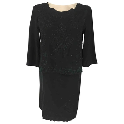 Pre-owned Masscob Silk Mid-length Dress In Black