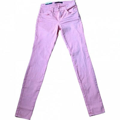 Pre-owned J Brand Pink Cotton Trousers
