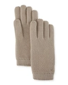 Loro Piana Cashmere Crochet Gloves In Birch