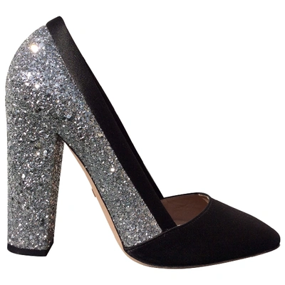 Pre-owned Giambattista Valli Glitter Heels In Black