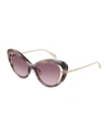 ALEXANDER MCQUEEN CAT-EYE ACETATE SUNGLASSES,PROD226050025