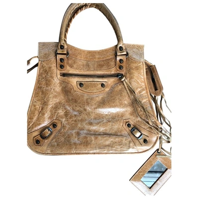 Pre-owned Balenciaga Leather Handbag In Camel