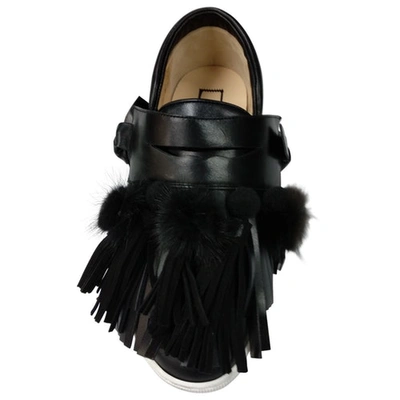 Pre-owned N°21 Leather Flats In Black