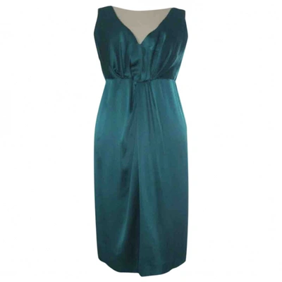 Pre-owned Alberta Ferretti Silk Dress In Green