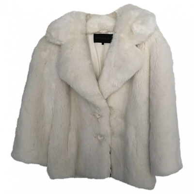 Pre-owned American Retro White Faux Fur Coat