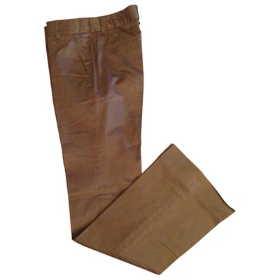 Pre-owned Bcbg Max Azria Brown Cotton Trousers