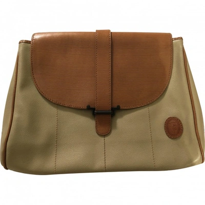 Pre-owned Trussardi Cloth Clutch Bag In Green
