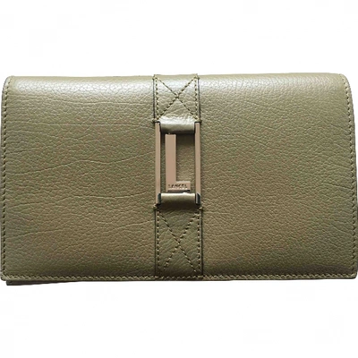 Pre-owned Lancel Leather Wallet In Khaki