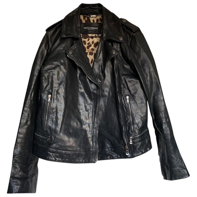 Pre-owned Dolce & Gabbana Black Leather Leather Jacket