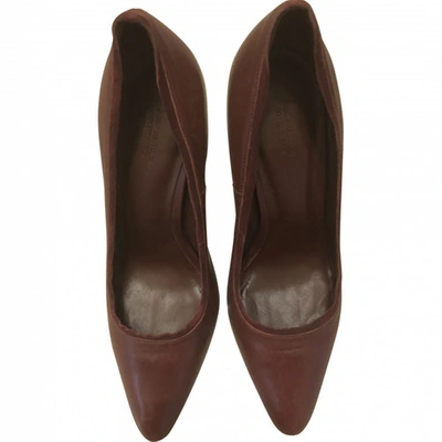 Pre-owned Comptoir Des Cotonniers Leather Heels In Burgundy