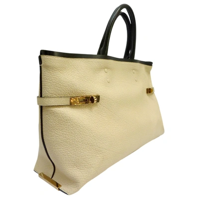 Pre-owned Chloé Leather Handbag In Ecru