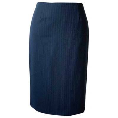 Pre-owned Emporio Armani Wool Mid-length Skirt In Blue