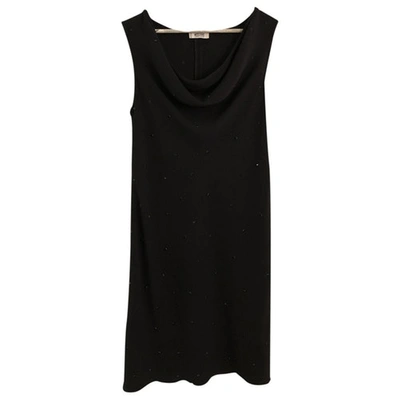 Pre-owned Moschino Wool Mid-length Dress In Black