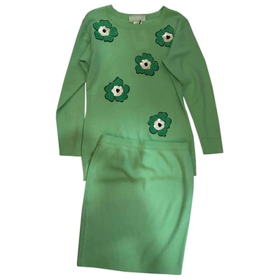 Pre-owned Escada Wool Mid-length Dress In Green