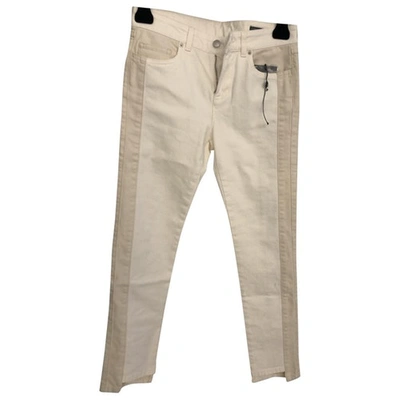 Pre-owned Alexander Mcqueen Slim Jeans In Ecru