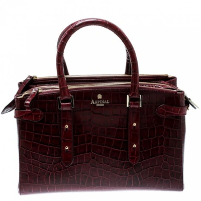Pre-owned Aspinal Of London Burgundy Leather Handbag