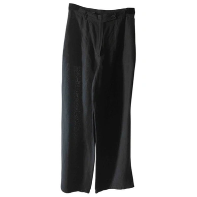 Pre-owned Maska Linen Straight Pants In Black