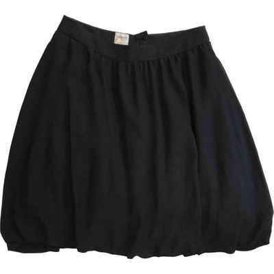 Pre-owned Armani Collezioni Silk Mini Skirt In Black
