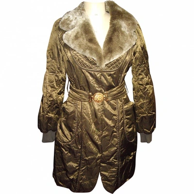 Pre-owned Roberto Cavalli Green Polyester Coat