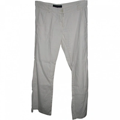 Pre-owned French Connection Linen Straight Pants In White