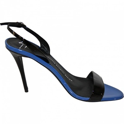 Pre-owned Giuseppe Zanotti Patent Leather Sandals In Blue