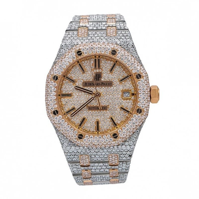 Pre-owned Audemars Piguet Royal Oak Lady Gold And Steel Watch
