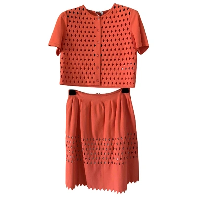 Pre-owned Fendi Skirt Suit In Orange