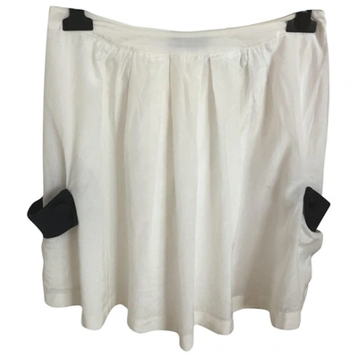Pre-owned Emporio Armani Mini Skirt In White