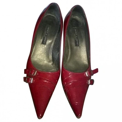 Pre-owned Janet & Janet Patent Leather Heels In Red